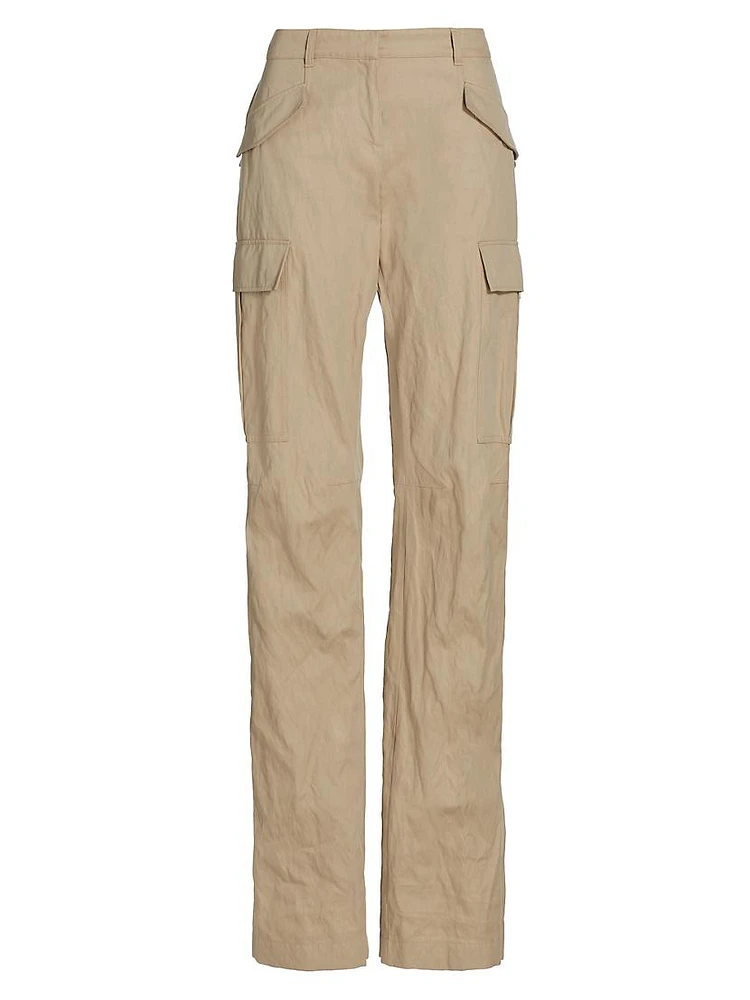 Cotton-Blend Slim-Fit Cargo Trousers