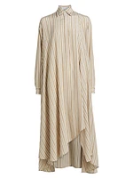 Striped Silk Caftan Shirtdress