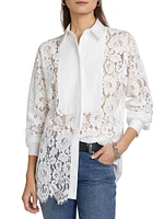 Floral Lace Tuxedo Shirt