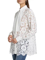 Floral Lace Tuxedo Shirt