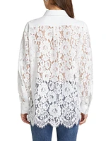 Floral Lace Tuxedo Shirt