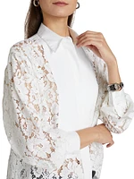 Floral Lace Tuxedo Shirt