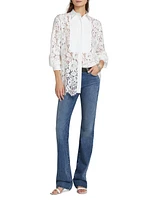 Floral Lace Tuxedo Shirt