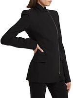 Wool-Blend Asymmetric Zip Jacket