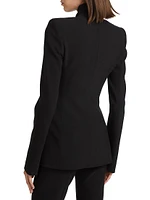 Wool-Blend Asymmetric Zip Jacket