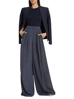 Polka Dot Silk Palazzo Pants