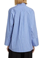 Pinstriped Cotton-Blend Oversized Shirt