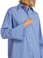 Pinstriped Cotton-Blend Oversized Shirt