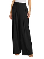 Pleated Wool Slouch Trousers