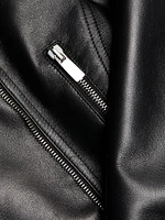 Leather Belted Moto Jacket