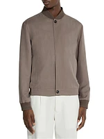 Silk and Linen Bomber Jacket