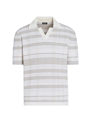 Cotton and Silk Blend Polo Shirt