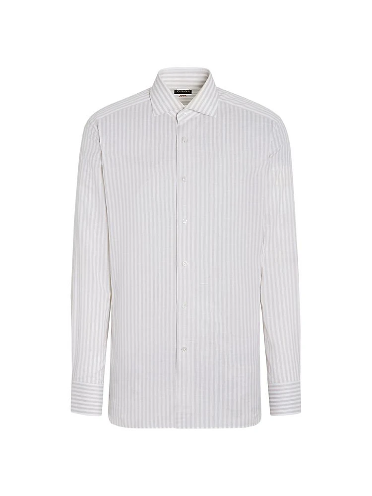 Centoventimila Cotton and Linen Shirt