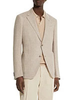 Crossover Linen Wool and Silk Blend Jacket