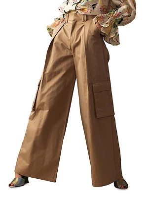 High-Rise Wide-Leg Cargo Pants