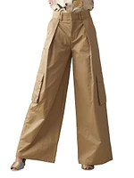 High-Rise Wide-Leg Cargo Pants