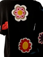 Fun Patches Knit Button-Front Cardigan