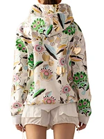 Floral Drawstring Hoodie