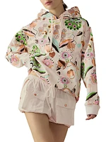 Floral Drawstring Hoodie