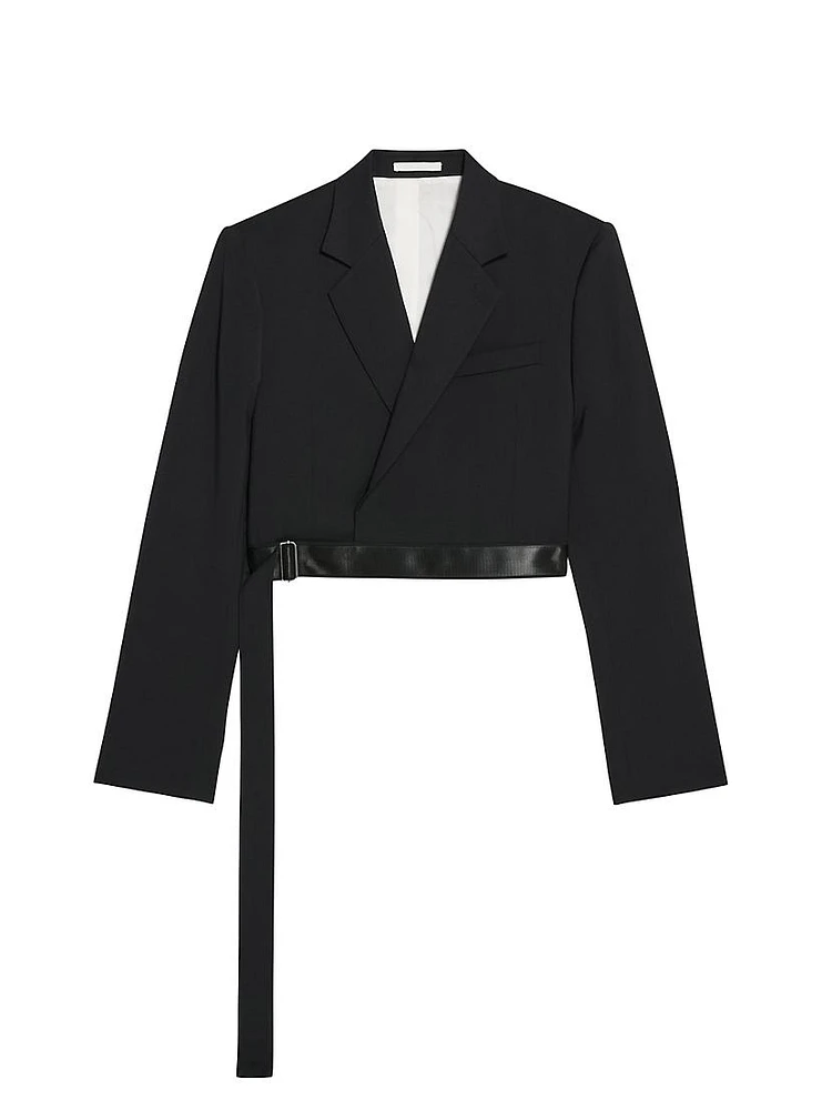 Virgin Wool Wrap Blazer