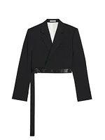 Virgin Wool Wrap Blazer