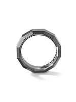 Faceted Band Ring Grey Titanium