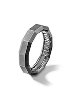 Faceted Band Ring Grey Titanium