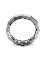 Faceted Band Ring Grey Titanium