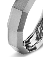 Faceted Band Ring Grey Titanium