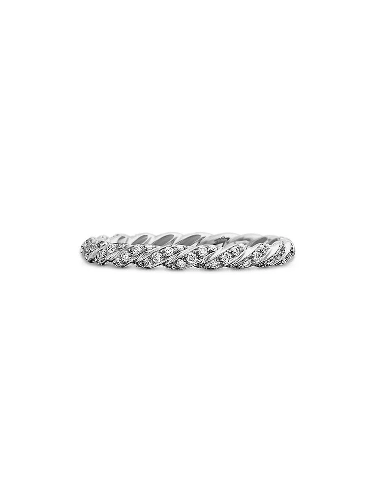 Pavé Petite Band Ring 18K White Gold