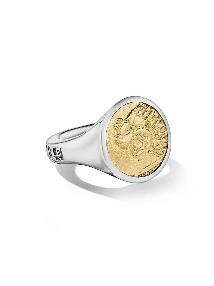 Petrvs Lion Signet Ring Sterling Silver