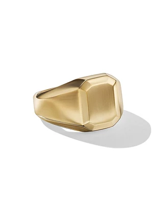 Deco Heirloom Signet Ring 18K Yellow Gold, 17MM