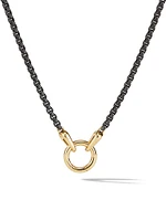 Smooth Amulet Box Chain Necklace Stainless Steel