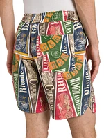 Collegiate Flag Cotton Shorts