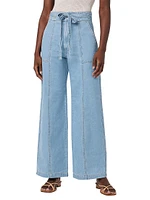 Tie-Waist Denim Trousers