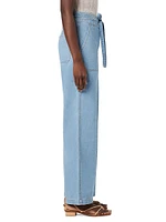 Tie-Waist Denim Trousers