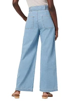 Tie-Waist Denim Trousers