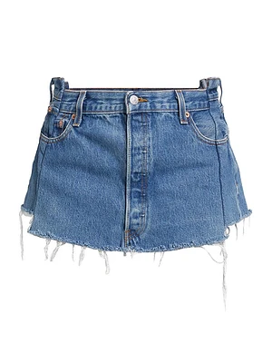 Angeli Upcycled Denim Miniskirt