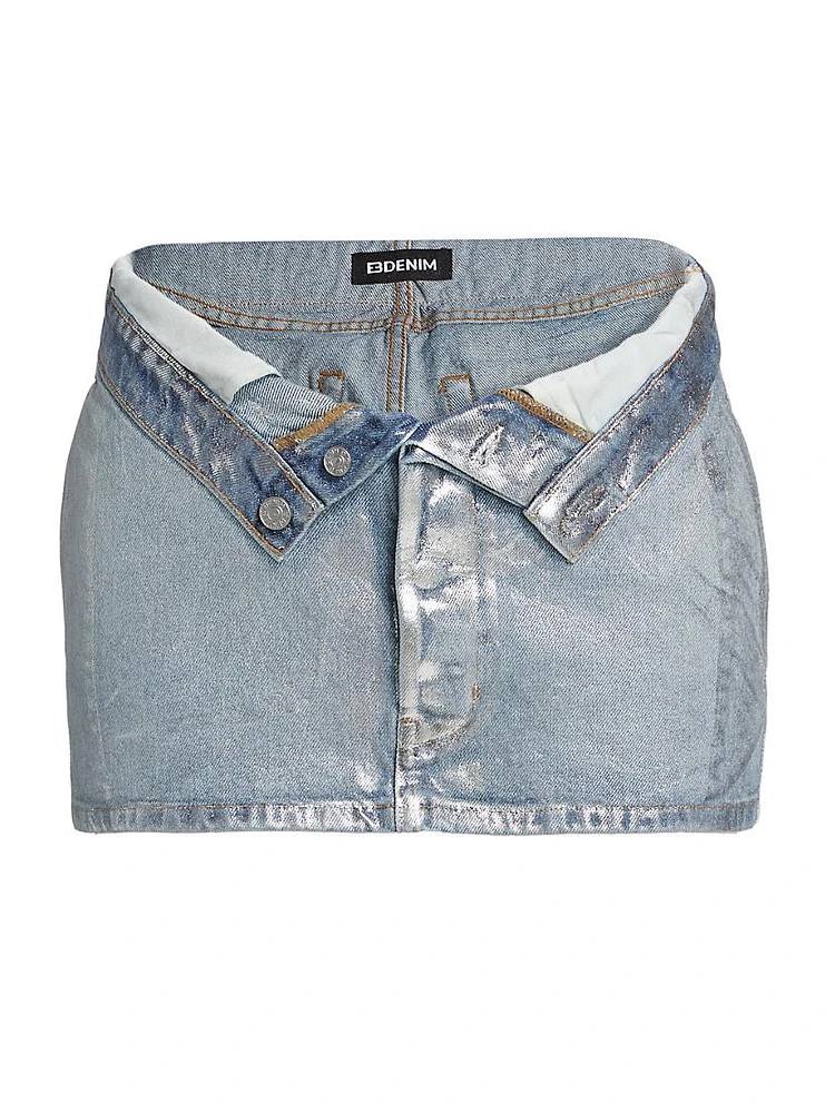 Madison Metallic Denim Miniskirt