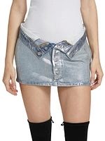 Madison Metallic Denim Miniskirt