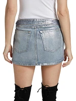 Madison Metallic Denim Miniskirt