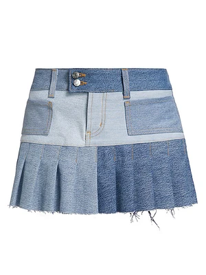 Ricci Upcycled Vintage Denim Patchwork Miniskirt