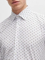 Slim Fit Shirt Printed Stretch Cotton