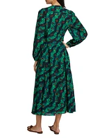 Amina Geometric Cotton-Blend Midi-Dress