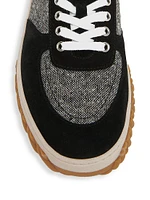 Letterman Wool & Suede Low-Top Sneakers