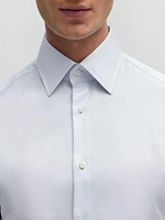 Slim Fit Shirt Cotton Dobby with Angled Cuffs