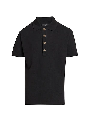 Jacquard Logo Stretch-Cotton Polo Shirt