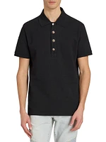 Jacquard Logo Stretch-Cotton Polo Shirt