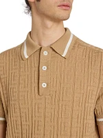 Jacquard Logo Wool Polo Shirt