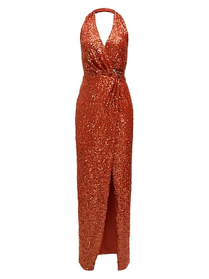 Svetlana Foil Sequin Gown